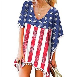 American Flag Swimsuit Cover Up